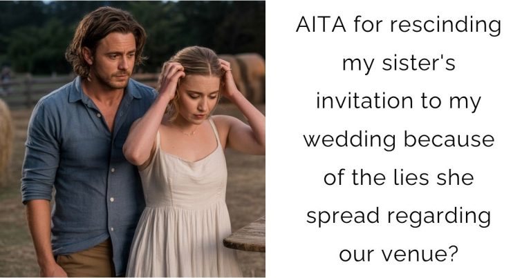 AITA for rescinding my sister’s invitation to my wedding because of the lies she spread regarding our venue?