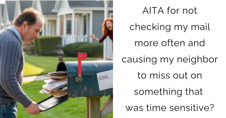 AITA for not checking my mail more often and causing my neighbor to miss out on something that was time sensitive?