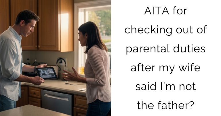 AITA for checking out of parental duties after my wife said I’m not the father?