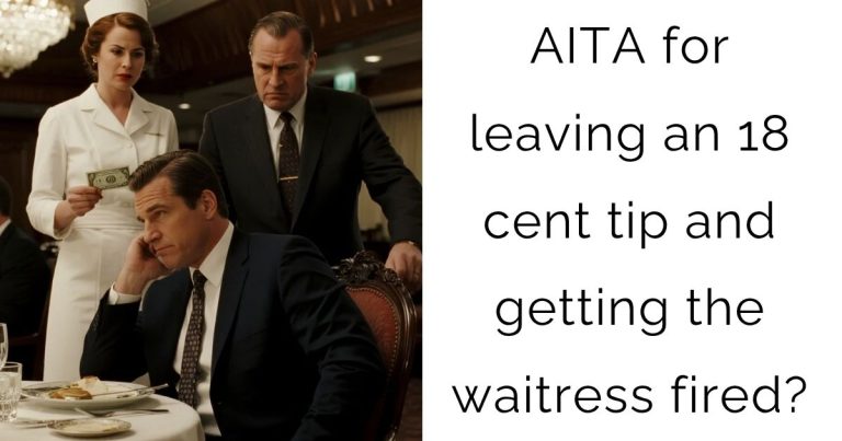 AITA for leaving an 18 cent tip and getting the waitress fired?
