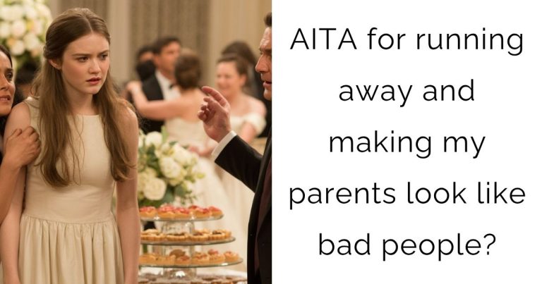 AITA for running away and making my parents look like bad people?