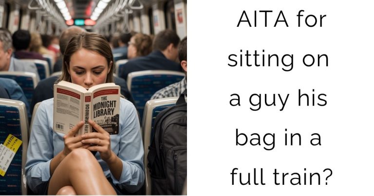 AITA for sitting on a guy his bag in a full train?