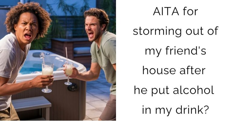 AITA for storming out of my friend’s house after he put alcohol in my drink?