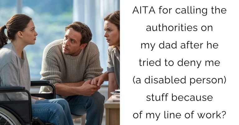 AITA for calling the authorities on my dad after he tried to deny me (a disabled person) stuff because of my line of work?