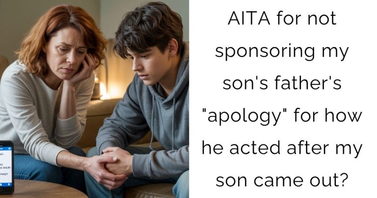AITA for not sponsoring my son’s father’s “apology” for how he acted after my son came out?