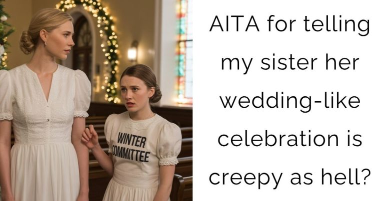 AITA for telling my sister her wedding-like celebration is creepy as hell?
