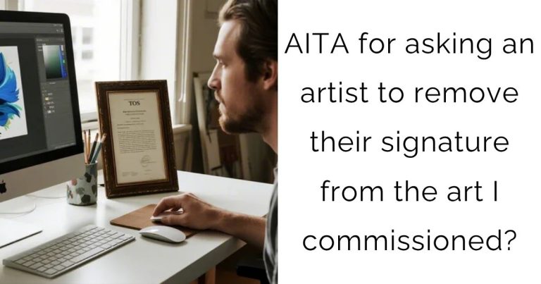 AITA for asking an artist to remove their signature from the art I commissioned?