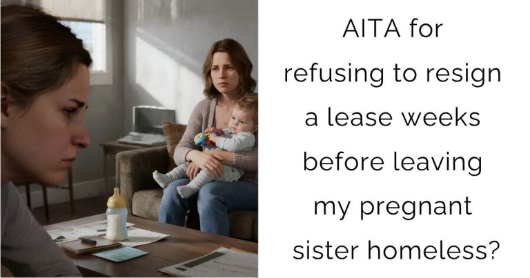 AITA for refusing to resign a lease weeks before leaving my pregnant sister homeless?