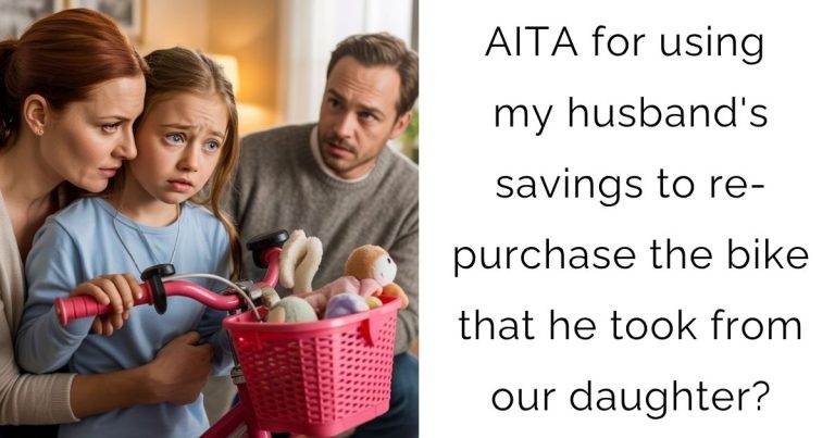 AITA for using my husband’s savings to re-purchase the bike that he took from our daughter?
