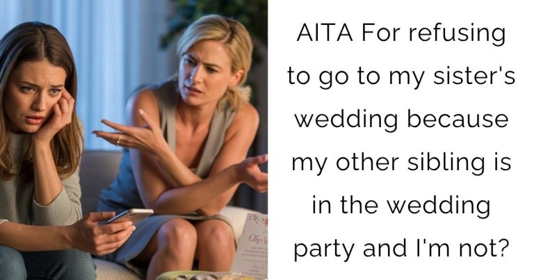 AITA For refusing to go to my sister’s wedding because my other sibling is in the wedding party and I’m not?