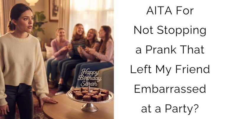 AITA For Not Stopping a Prank That Left My Friend Embarrassed at a Party?
