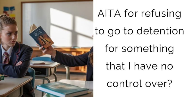 AITA for refusing to go to detention for something that I have no control over?