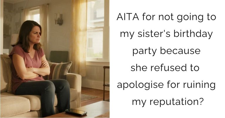 AITA for not going to my sister’s birthday party because she refused to apologise for ruining my reputation?
