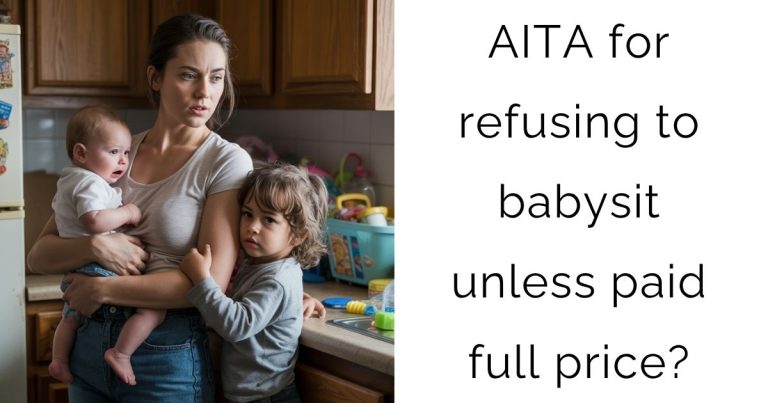 AITA for refusing to babysit unless paid full price?