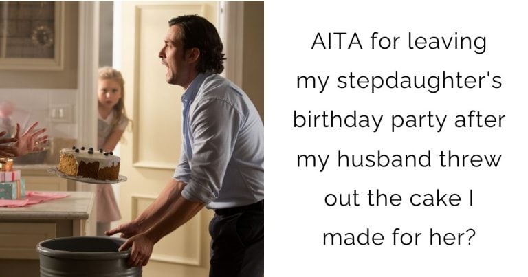 AITA for leaving my stepdaughter’s birthday party after my husband threw out the cake I made for her?