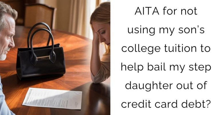 AITA for not using my son’s college tuition to help bail my step daughter out of credit card debt?