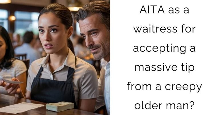 AITA as a waitress for accepting a massive tip from a creepy older man?