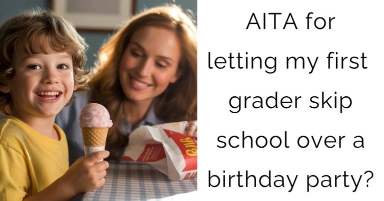 AITA for letting my first grader skip school over a birthday party?