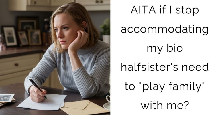 AITA if I stop accommodating my bio halfsister’s need to “play family” with me?