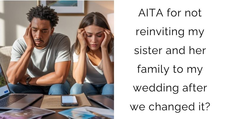AITA for not reinviting my sister and her family to my wedding after we changed it?