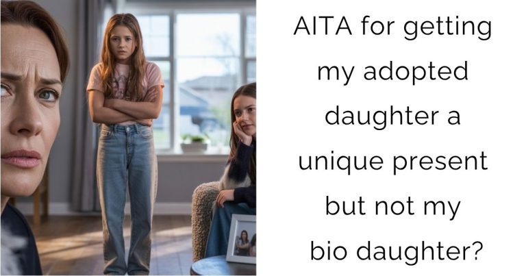 AITA for getting my adopted daughter a unique present but not my bio daughter?