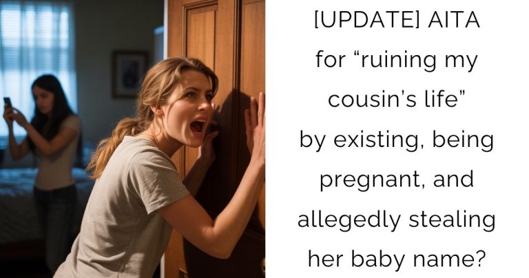 [UPDATE] AITA for “ruining my cousin’s life” by existing, being pregnant, and allegedly stealing her baby name?