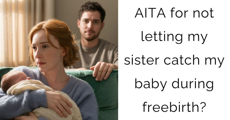 AITA for not letting my sister catch my baby during freebirth?