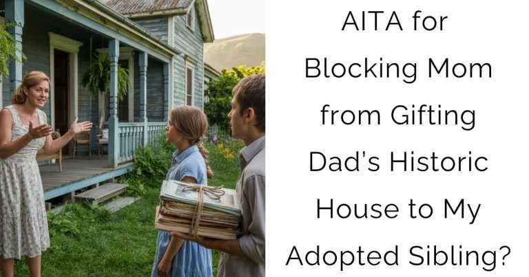 AITA for Blocking Mom from Gifting Dad’s Historic House to My Adopted Sibling?