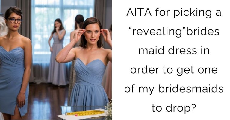 AITA for picking a “revealing”bridesmaid dress in order to get one of my bridesmaids to drop?