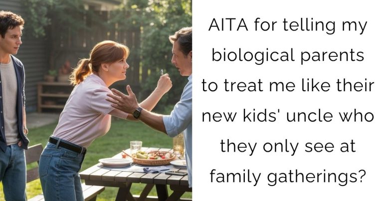 AITA for telling my biological parents to treat me like their new kids’ uncle who they only see at family gatherings?