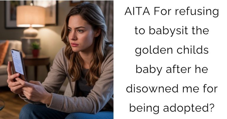 AITA For refusing to babysit the golden childs baby after he disowned me for being adopted?