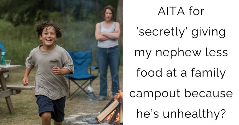 AITA for ’secretly’ giving my nephew less food at a family campout because he’s unhealthy?