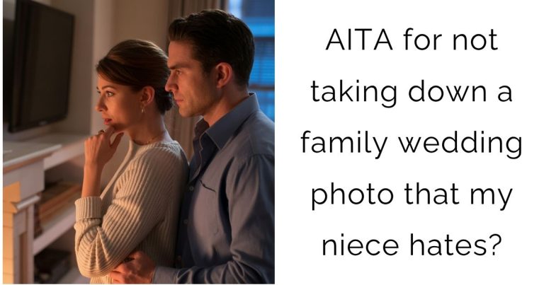 AITA for not taking down a family wedding photo that my niece hates?