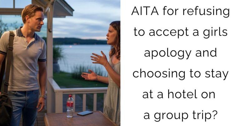 AITA for refusing to accept a girls apology and choosing to stay at a hotel on a group trip?