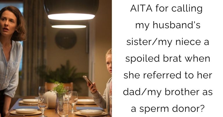 AITA for calling my husband’s sister/my niece a spoiled brat when she referred to her dad/my brother as a sperm donor?