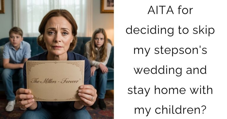 AITA for deciding to skip my stepson’s wedding and stay home with my children?