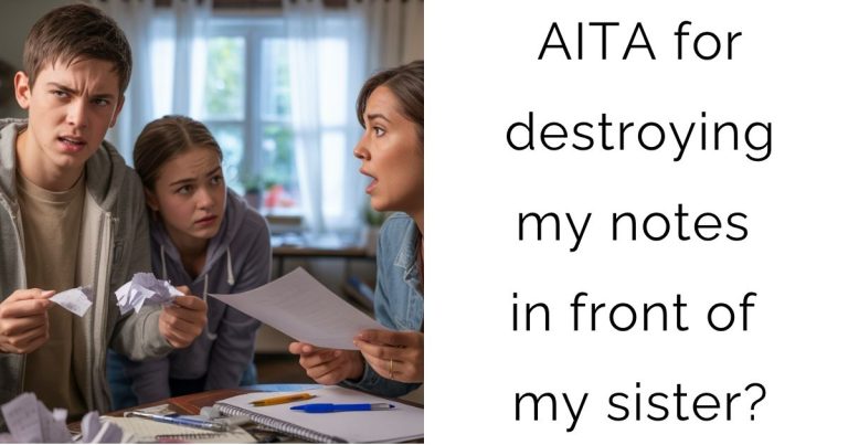 AITA for destroying my notes in front of my sister?