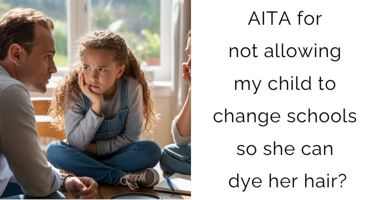 AITA for not allowing my child to change schools so she can dye her hair?