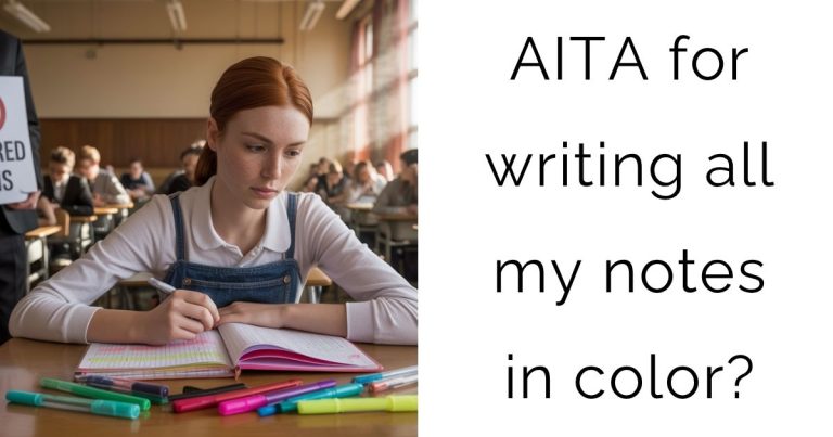 AITA for writing all my notes in color?