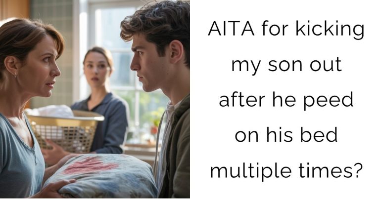 AITA for kicking my son out after he peed on his bed multiple times?