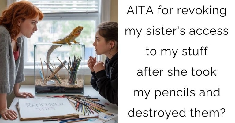 AITA for revoking my sister’s access to my stuff after she took my pencils and destroyed them?