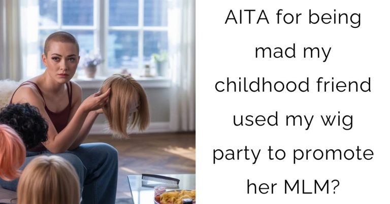 AITA for being mad my childhood friend used my wig party to promote her MLM?
