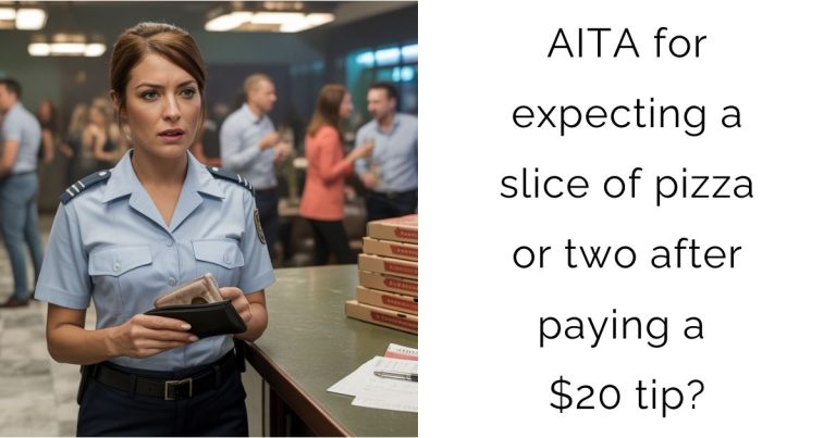 AITA for expecting a slice of pizza or two after paying a $20 tip?