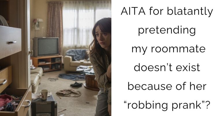 AITA for blatantly pretending my roommate doesn’t exist because of her “robbing prank”?