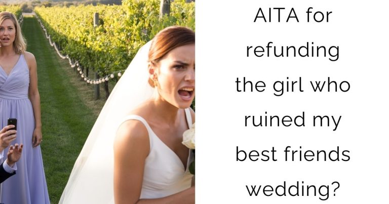 AITA for refunding the girl who ruined my best friends wedding?