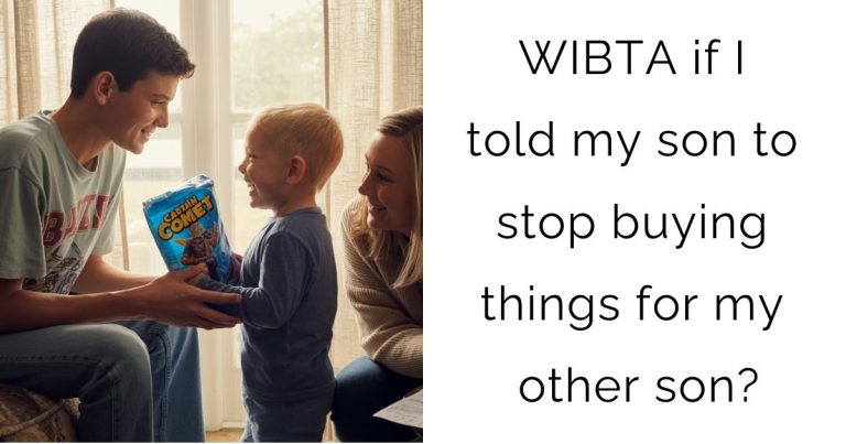 WIBTA if I told my son to stop buying things for my other son?