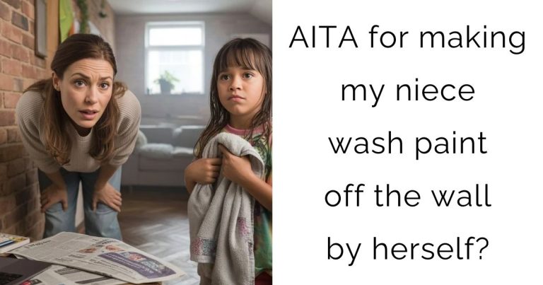 AITA for making my niece wash paint off the wall by herself?