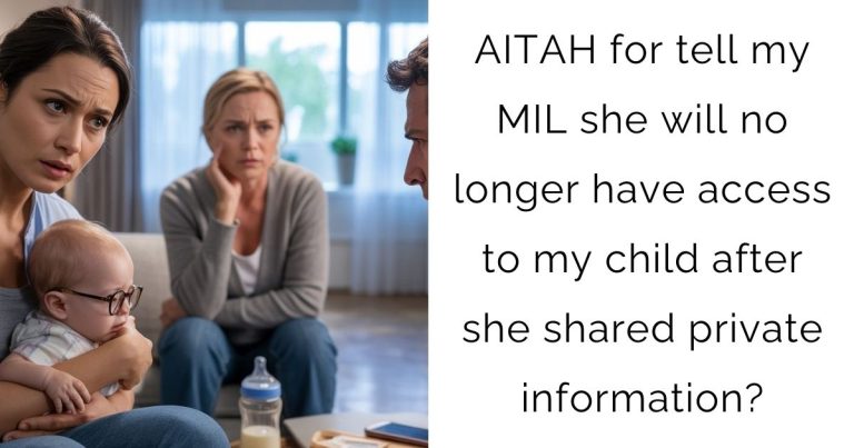 AITAH for tell my MIL she will no longer have access to my child after she shared private information?