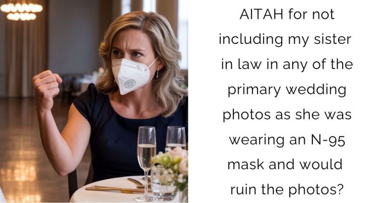AITAH for not including my sister in law in any of the primary wedding photos as she was wearing an N-95 mask and would ruin the photos?
