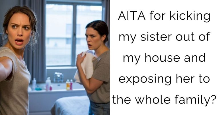 AITA for kicking my sister out of my house and exposing her to the whole family?